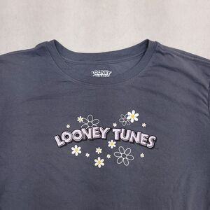 Looney Tunes Casual Graphic Short Sleeve Crew Neck T Shirt Womens Size XL Gray